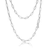 3.6 mm Paperclip Necklace in Silver