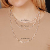 4.4 mm Paperclip Necklace in Sterling Silver