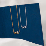 Double Star Necklace in Silver