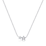 Double Star Necklace in Silver