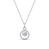 April Birthstone Necklace in Silver