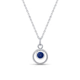 September Birthstone Necklace in Silver