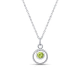 August Birthstone Necklace in Silver