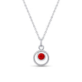 July Birthstone Necklace in Silver