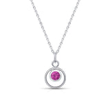 October Birthstone Necklace in Silver