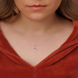December Birthstone Necklace in Silver