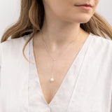 Pearl Lariat Necklace in Silver