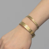 Hammered Bangle in Gold