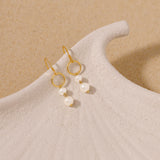 Pearl Dangle Earrings in Gold