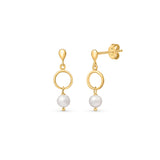 Freshwater Pearl Drop Earrings in Gold