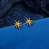 North Star Stud Earrings in Gold