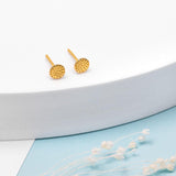Hammered Dot Stud Earrings in Gold