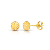 Hammered Dot Stud Earrings in Gold