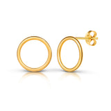 Round Stud Earrings in Gold