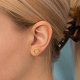 Open Circle Stud Earrings in Gold Plated Sterling Silver