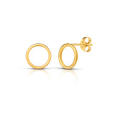 Open Circle Stud Earrings in Gold