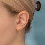 Bar Stud Earrings in Gold