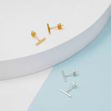 Bar Stud Earrings in Gold