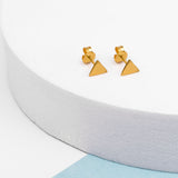Triangle Stud Earrings in Gold