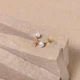 7 mm Pearl Stud Earrings in Gold