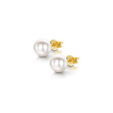 8 mm Pearl Stud Earrings in Gold