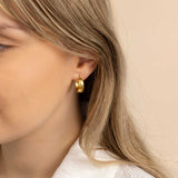 15 mm Dome Hoop Earrings in Gold