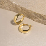15 mm Dome Hoop Earrings in Gold