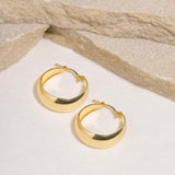 25 mm Dome Hoop Earrings in Gold