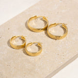 15 mm Diamond Cut Hoop Earrings in Gold