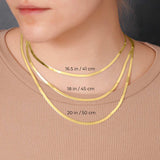 3 mm Flat Snake Chain in Gold