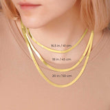 4.5 mm Flat Snake Chain in Gold