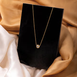 Round Solitaire Necklace in Gold Plated Sterling Silver