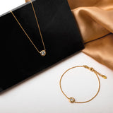 Round Solitaire Necklace in Gold
