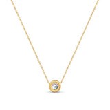 Round Solitaire Necklace in Gold